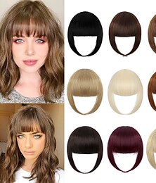 baratos -grampo de cabelo franja em franja cabelo franja franja com hastes de cabelo para mulheres grampo em franja grossa extensão de cabelo franja plana para uso diário