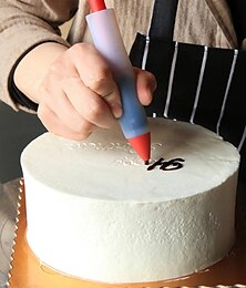 halpa -4-päinen silikoninen koristeellinen kynä suklaakastike kermapistooli tee itse kakku koristeellinen kirjoituskynä keksien leivontatyökalu