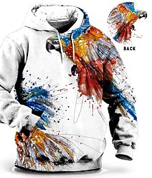 preiswerte -Herren Übergröße Pullover mit Kapuze Sweatshirt Groß und hoch Tier Mit Kapuze Tasche Langarm Frühling & Herbst Modisch Strassenmode Basic Komfortabel Arbeit Freizeitskleidung Oberteile
