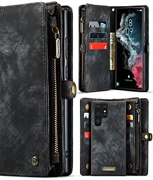 cheap -Leather Wallet Card Magnetic Flip Case For Samsung Galaxy  S23 S22 S21 S20 Plus Ultra A14 A34 A54 A53 A52 With Slot Stand 2-in-1 Detachable Case Cover for Note 20 10 Multifunctional Luxury Business