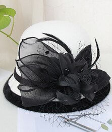 abordables -kentucky derby sombrero otoño boda sombreros plumas artificiales mezcla de poliéster/algodón bombín/cloche sombrero cubo sombrero fedora casual vacaciones estilo vintage elegante con apliques de