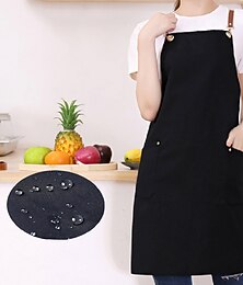 abordables -tablier de chef imperméable pour femmes et hommes, tablier de cuisine, tablier de jardinage personnalisé avec poche, tablier de travail en toile de coton dos croisé robuste réglable
