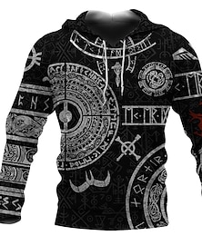 abordables -Vikingos guerreros Tatuaje vikingo Sudadera Dibujos Manga Anime 3D Gráfico Para Pareja Hombre Mujer Adulto Impresión 3D Casual Diario