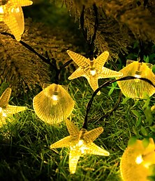 billige -solar sjøstjerner skjellstrenglys havtema 12m-100led 7m-50led 6.5m-30led utendørs vanntette kranslys julefest bryllup ferie hage hjemmedekorasjon