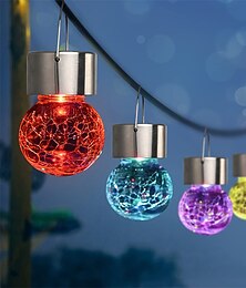 economico -luci solari per esterni in vetro rotto di Natale, luci solari da giardino impermeabili a led luci a globo sospese per decorazioni natalizie per esterni, giardino e patio