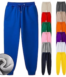 olcso -Férfi Polár nadrág Melegítőnadrágok Kocogó Rugalmas húzózsinór tervezés Alkalmi Sport & Szabadtéri Napi Mokaszinok Mekano Tömör szín Haditengerészet Sárgabarack Lóhere S M L