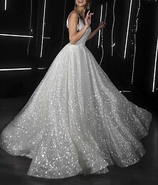 abordables -Robes de bal de bal robe scintillante fête de mariage anniversaire traine courte sans manches bretelles spaghetti tulle avec paillettes robe de masquerade 2025