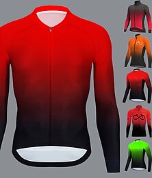 preiswerte -Herren Radtrikot fahrradbekleidung Fahrradtrikot Langarm Fahhrad Trikot Shirt mit 3 Gesäßtaschen MTB Mountain Rennrad Atmungsaktiv Schnelltrocknend Feuchtigkeitsableitung Reflexstreiffen Schwarz