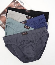 cheap -Men's 5 PCS Underwear Basic Panties Briefs Basic 100% Cotton Pattern Grid / Plaid Patterns 0333B 0333A
