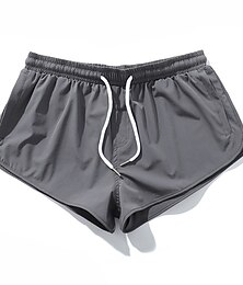 Недорогие -Men's Athletic Shorts 3 inch Shorts Short Shorts Running Shorts Gym Shorts Drawstring Elastic Waist Elastic Drawstring Design Solid Color Breathable Quick Dry Short Fitness Running Gym Sports Casual