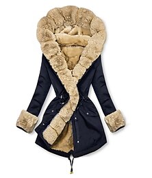 abordables -Mujer Abrigo de invierno Chaqueta de Invierno Anorak Resistente al Viento Mantiene abrigado Cremallera Bolsillo Correa Estola Elegante Estilo callejero Plano Calle Casual Ropa Cotidiana Cremallera