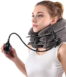 economico -1pc ispessito interno in pvc singolo tubo gonfiabile per uso domestico vertebra cervicale divaricatore portatile a tre strati pieno di velluto