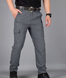 abordables -Homme Pantalon Cargo Pantalon cargo Pantalon tactique Pantalon Tactique Taille elastique Multi poche Jambe droite Plein Antiusure Séchage rapide Sport extérieur Randonnée Tactique Noir Kaki