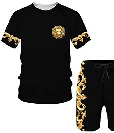 abordables -Homme Graphique 2 pièces Ensembles de tees Ensembles assortis Manche Courte Pantalon court Col ras du cou Designer Occasionnel Confortable Extérieur Vacances Quotidien Impression 3D Printemps & Été