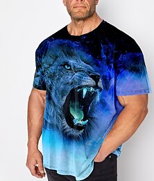 preiswerte -Herren Übergröße T Shirt Groß und hoch Graphic Rundhalsausschnitt Bedruckt Kurzarm Frühling Sommer Vintage Modisch Strassenmode Basic Casual Sport Oberteile