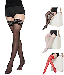 economico -calze di tentazione di pizzo / ultrasottili / gamba rifinita / calze a coscia alta a tubo lungo / colore / trasparente / carino / sexy / calzini femminili alti fino al ginocchio
