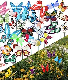 economico -20 pezzi di filo metallico per piante a farfalla, per decorazioni da giardino, a farfalla, per esterni, fioriera, vaso da fiori, letto, giardino, prato