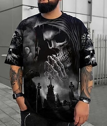 preiswerte -Herren Übergröße T Shirt Groß und hoch Graphic Rundhalsausschnitt Bedruckt Kurzarm Frühling Sommer Vintage Modisch Strassenmode Basic Casual Sport Oberteile