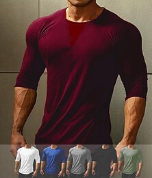 economico -Per uomo Maglia da palestra Camicia da allenamento T-shirt da corsa Collage Manica lunga Superiore Sportivo Athleisure Autunno Traspirante Asciugatura rapida Morbido Corsa Jogging Addestramento