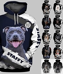 abordables -Animal Chien Sweat à capuche Dessin Animé Manga Animé 3D Poche avant Art graphique Pour Couple Homme Femme Adulte Impression 3D
