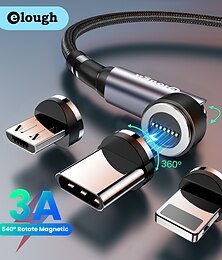 رخيصةأون -كابل مغناطيسي 540 3a شحن سريع كابل USB صغير من النوع C لهاتف iphone xiaomi samsung magnet شاحن سلك بيانات الهاتف