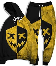 economico -Per uomo Grafico Smorfia 2 pezzi Set di felpe 3D Tuta Felpe con cappuccio Manica Lunga Pantaloni lunghi Con Cappuccio Streetwear Essenziale Casual Sport & Outdoor Casuale Sportivo Stampato Primavera