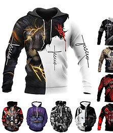 cheap -Men's Hoodie Pullover Hoodie Sweatshirt Green Blue Purple Light Green Red Hooded Print Daily Going out 3D Print Plus Size Basic Designer Casual Fall Clothing Apparel Hoodies Sweatshirts Long Sleeve