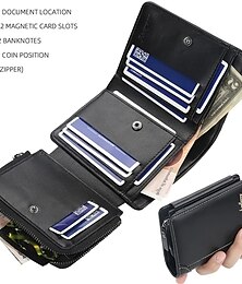 economico -Portacarte di credito in pelle PU portacarte con chiusura magnetica protettore per più carte di credito per uomini