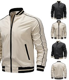 economico -Per uomo Giacca Leggera Giacca Estiva Giubbotto bomber Giacca a vento Vacanza Abbigliamento quotidiano Durevole Casual / Quotidiano Tasca Autunno Inverno Colore Solido / Tinta Unita Riscaldamento