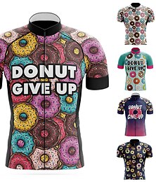 voordelige -Voor heren Wielrenshirt Grafisch Grappig Korte mouw Fietsen Shirt Kleding Bovenlichaam met 3 achterzakken Bergracen Wegwielrennen Sneldrogend Reflecterende strips Achterzak Vochtregelerend Sport Wit
