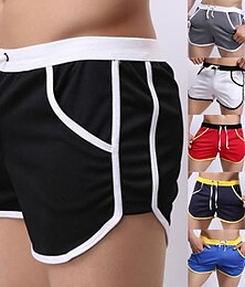 billiga -Herr Badshorts Boardshorts 3 tums shorts Elastisk midja Färgblock Komfort Andningsfunktion Kort Utomhussport Dagligen Badning Stylish Ledig / Sportig Svart Marinblå Microelastisk
