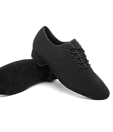 levne -pánské černé semišové společenské taneční boty – šněrovací lehká výkonnostní obuv pro latinskoamerické tango pro profesionály i začátečníky