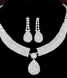ieftine -1set Seturi de bijuterii Cercei Picătură For Pentru femei Diamant sintetic Nuntă Petrecere Cadou Ștras Stil Vintage Geometric Legătură / Lanț Picătură Lacrimă