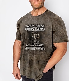 preiswerte -Herren Übergröße T Shirt Groß und hoch Graphic Rundhalsausschnitt Bedruckt Kurzarm Frühling Sommer Vintage Modisch Strassenmode Basic Casual Sport Oberteile