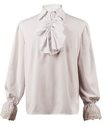 preiswerte -Retro Vintage Viktorianisch Mittelalterlich Bluse / Hemd Cosplay Kostüm Maskerade Vampir Gerüscht Herren Seeräuber Fantasie königlich Halloween Karneval Maskerade Veranstaltung / Fest Erwachsene Hemd