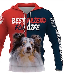 abordables -Animal Chien Lettre Sweat à capuche Dessin Animé Manga Animé 3D Art graphique Pour Couple Homme Femme Adulte Impression 3D