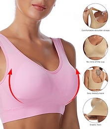 cheap -Underwear Women's Plus Size Deep U Comfortable Beauty Back Yoga Vest with Pads No Steel Ring Gathered Shock-proof Sports Bra