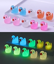 baratos -30 pçs mini patos luminosos bonitos patos de resina brilham no escuro ornamento em miniatura patos minúsculos para casa de bonecas de jardim faça você mesmo