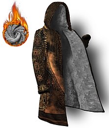 economico -Per uomo Cappotto invernale Giacca in pile Cappotto Sportivo Da tutti i giorni Tenere al caldo Traspirante Cerniera Tasche Autunno inverno Stampe astratte Totem Streetwear Sport Felpa Lungo Standard