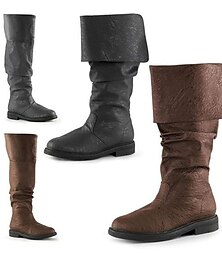 voordelige -Middeleeuws Renaissance Schoenen Kniehoge laarzen Platte jazzlaarzen Piraat Viking Kruisvaarder Voor heren Uniseks Maskerade Feest / Uitgaan Schoenen