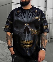 preiswerte -Herren Übergröße T Shirt Groß und hoch Graphic Rundhalsausschnitt Bedruckt Kurzarm Frühling Sommer Vintage Modisch Strassenmode Basic Casual Sport Oberteile
