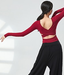 cheap -Breathable Activewear Top Hollow-out Pure Color Women‘s Performance Training Long Sleeve High Polyester