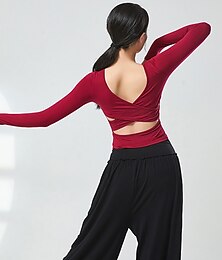 cheap -Breathable Activewear Top Hollow-out Pure Color Women‘s Performance Training Long Sleeve High Polyester