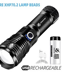 economico -torcia a led quad-core con lampada xhp70.2 torcia tattica impermeabile 5 modalità di illuminazione luce da caccia da campeggio zoomabile