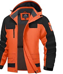 voordelige -Voor heren Winterjack Wandeljack Regenjack Windjack Sport & Outdoor Kamperen&Wandelen waterdicht Winddicht Capuchon Lente Herfst Winter Lapwerk Ivoorwit Zwart Oranje Leger Groen Donkerblauw Jacks