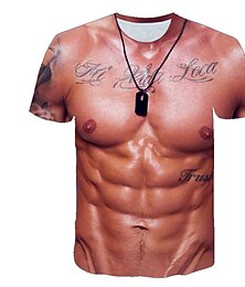 preiswerte -Herren Übergröße T Shirt Groß und hoch Graphic Rundhalsausschnitt Bedruckt Kurzarm Sommer Designer Muskel Groß und hoch Arbeit Täglich Oberteile