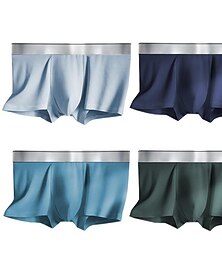 billige -Herre 1 stk Boxer trusser Undertøj Basale Syntetisk silke Ensfarvet / almindelig farve S10 S8