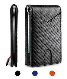 billige -Karbonfiber RFID menn lommebøker pengesekk slank tynn kortmann lommebok luksus liten kort pung bifold pengefold