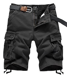 abordables -Homme Short Cargo Short Shorts de Randonnée Shorts bouffants Multi poche Jambe droite Couleur Pleine Confort Vestimentaire Travail du quotidien Vêtement de rue Décontractées Noir Vert Véronèse