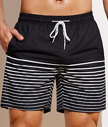 voordelige -Voor heren Boardshorts Zwemshorts Lange zwembroeken Zomer korte broeken Strandshorts Trekkoord Elastische taille 3D-afdrukken Grafisch Streep Ademend Zacht Korte Casual Dagelijks Feestdagen